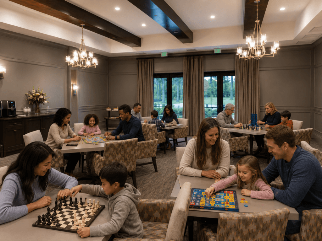 Lifestyle families in card room